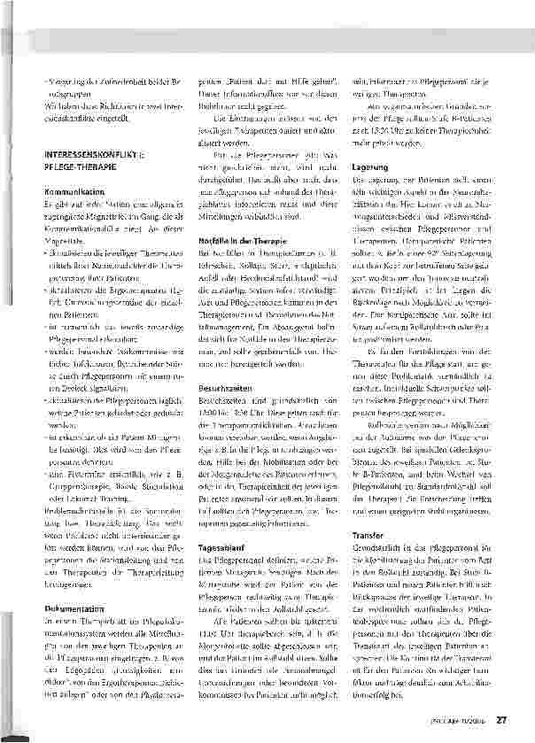 Vorschauseite 2: Konflikte zwischen Pflege und Therapie