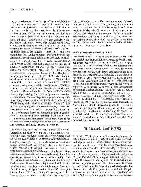 Vorschauseite 6: Sind Wahlleistungen und Privatkliniken eine finanzierungsrechtliche Alternative?
