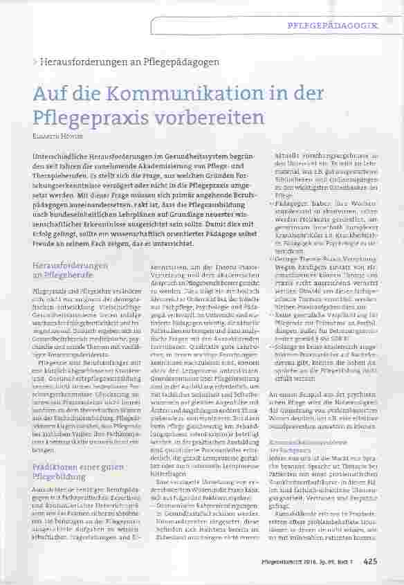 Vorschauseite 1: Auf die Kommunikation in der Pflegepraxis vorbereiten