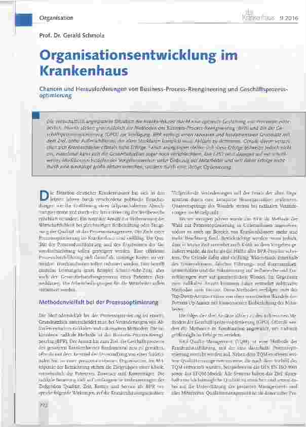 Vorschauseite 1: Organisationsentwicklung im Krankenhaus