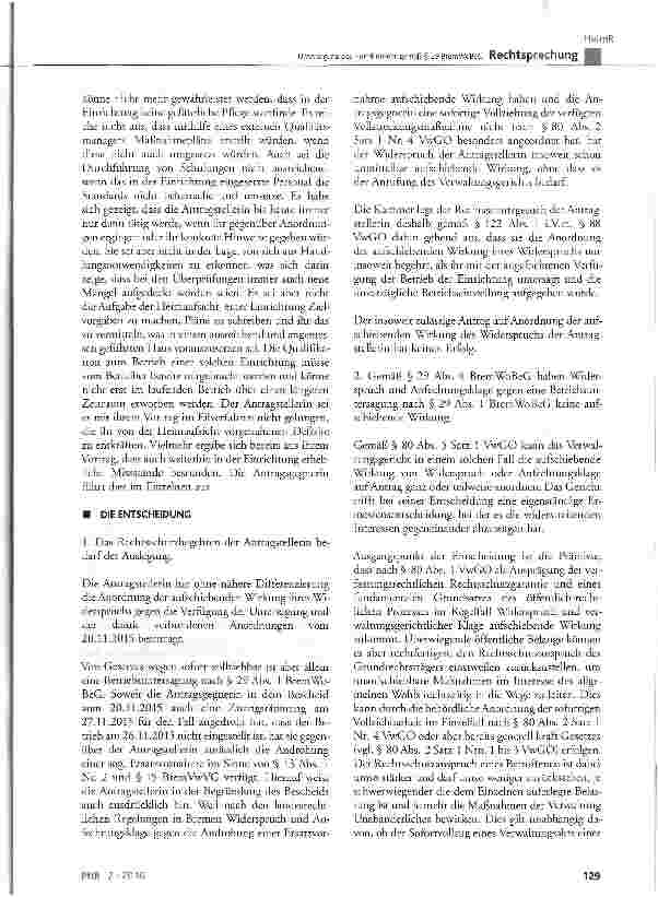 Vorschauseite 5: Untersagung des Heimbetriebs