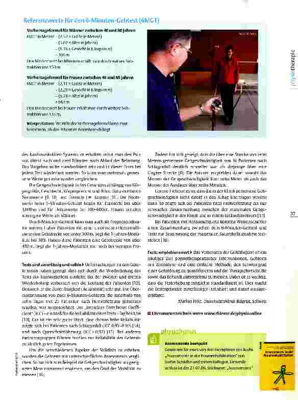 Vorschauseite 2: Assessment: Timed Walking TestsLokomotion objektiv messen