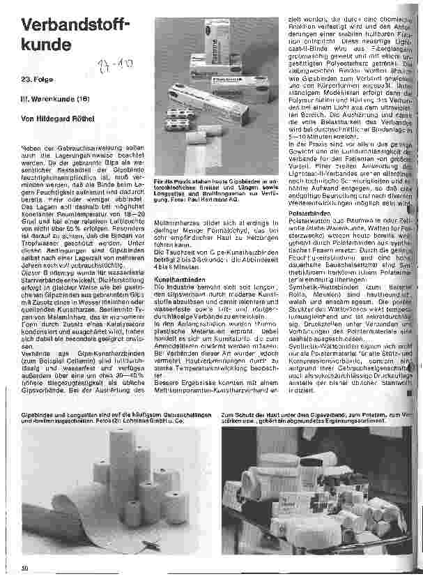 Vorschauseite 1: Verbandstoffkunde 23. Folge: III. Warenkunde (16)