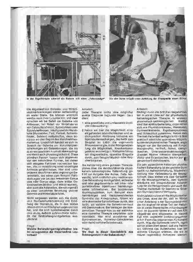 Vorschauseite 2: Rheumaklinik u.physikalisch-balneologisches Institut Leukerbad (Wallis Interview mit Oberarzt. dr. Ulf Droste
