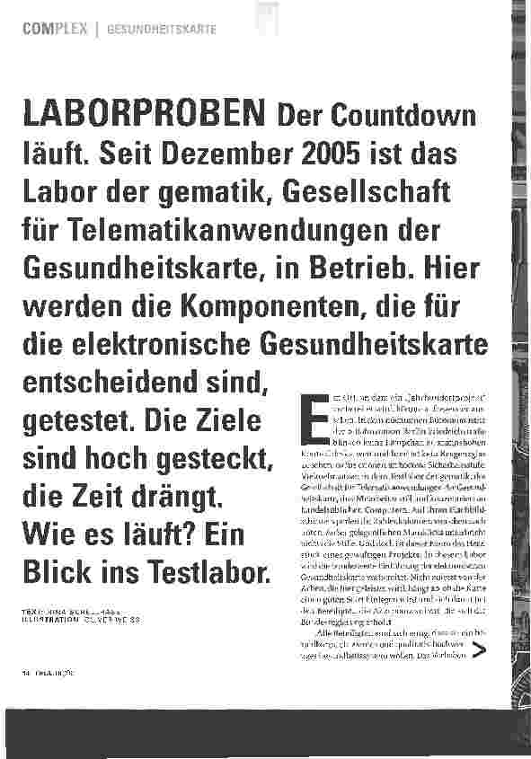 Vorschauseite 1: LABORPROBEN