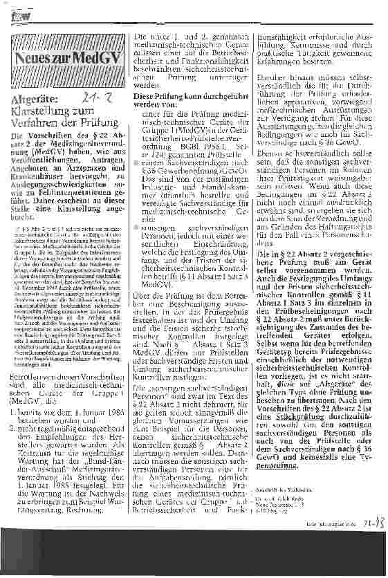 Vorschauseite 1: Altgeräte: Klarstellung zum Verfahren der Prüfung
