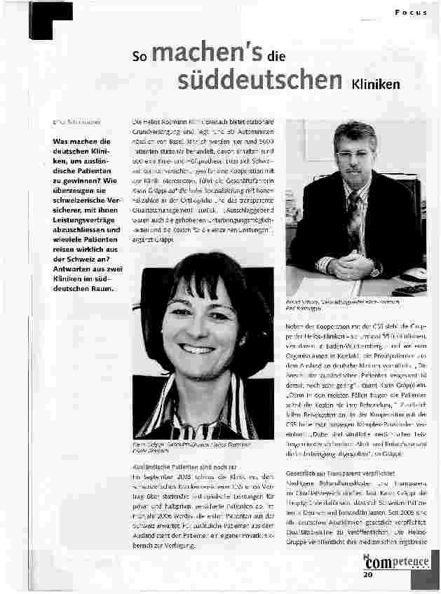 Vorschauseite 1: So machen`s die süddeutschen Kliniken