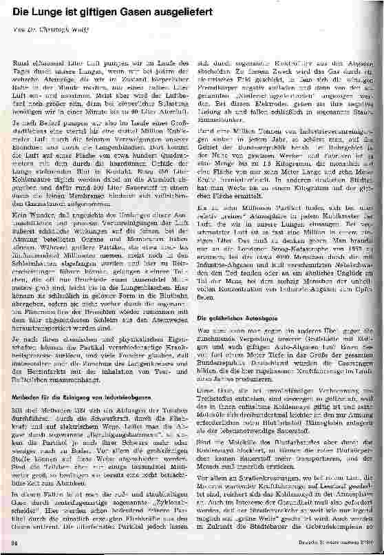 Vorschauseite 1: Die Lunge ist giftigen Gasen ausgeliefert
