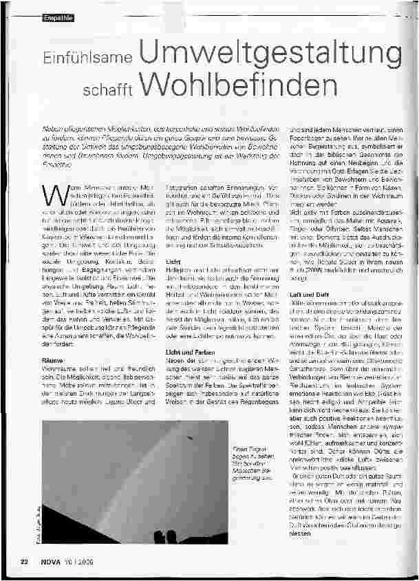 Vorschauseite 1: Einfühlsame Umweltgestaltung schafft Wohlbefinden