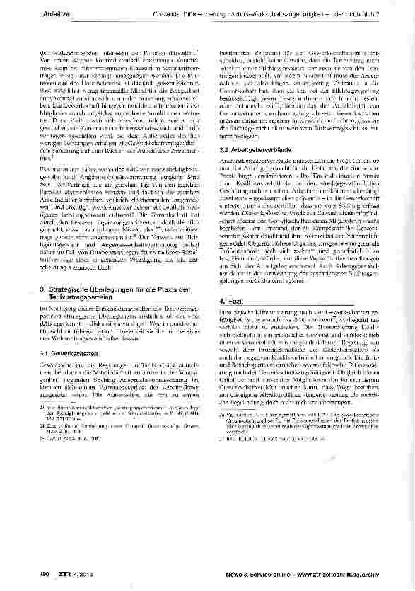 Vorschauseite 3: Differenzierung nach Gewerkschaftszugehörigkeit - oder doch nicht?