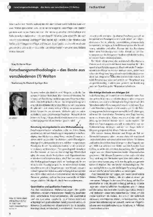 Vorschauseite 1: Forschungsmethodologie - das Beste aus verschiedenen (? ) Welten