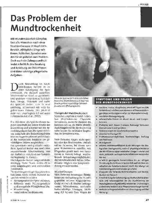 Vorschauseite 1: Das Problem der Mundtrockenheit
