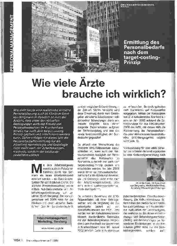 Vorschauseite 1: Wie viele Ärzte brauche ich wirklich?
