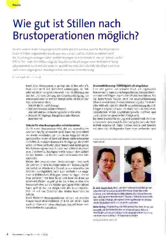 Vorschauseite 1: Wie gut ist Stillen nach Brustoperationen möglich?