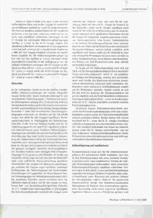 Vorschauseite 5: Einfluss von postläsionellen Hellund Dunkeladaptationsstörungen auf andere Sehleistungen im Alltag