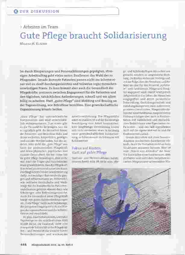 Vorschauseite 1: Gute Pflege braucht Solidarisierung