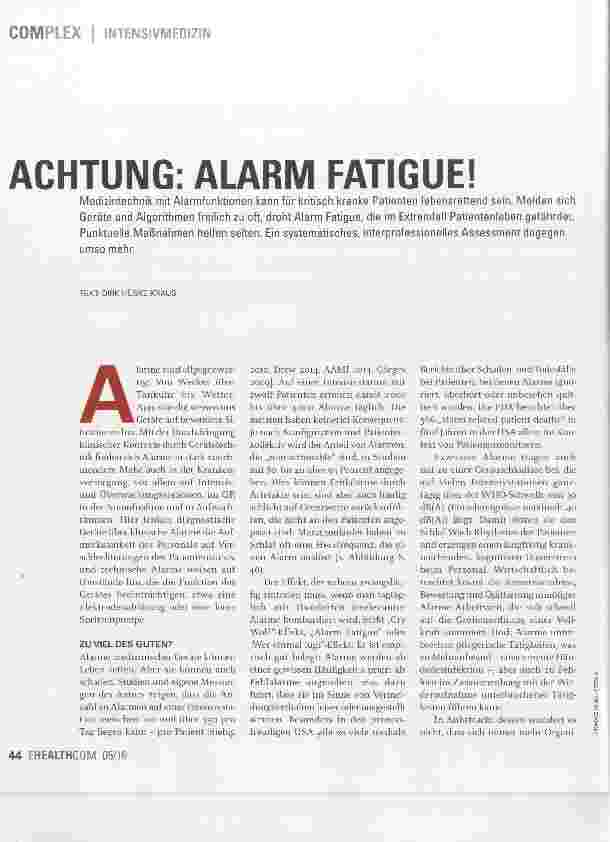 Vorschauseite 1: ACHTUNG: ALARM FATIGUE!