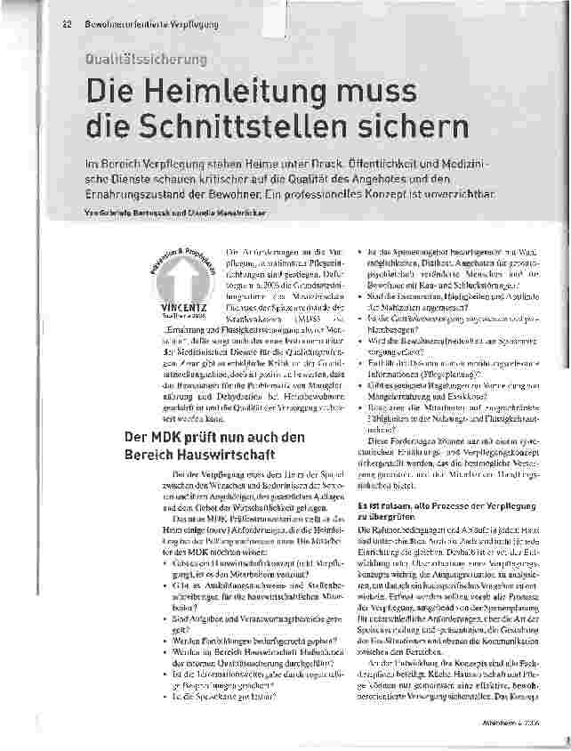 Vorschauseite 1: Die Heimleitung muss die Schnittstellen sichern