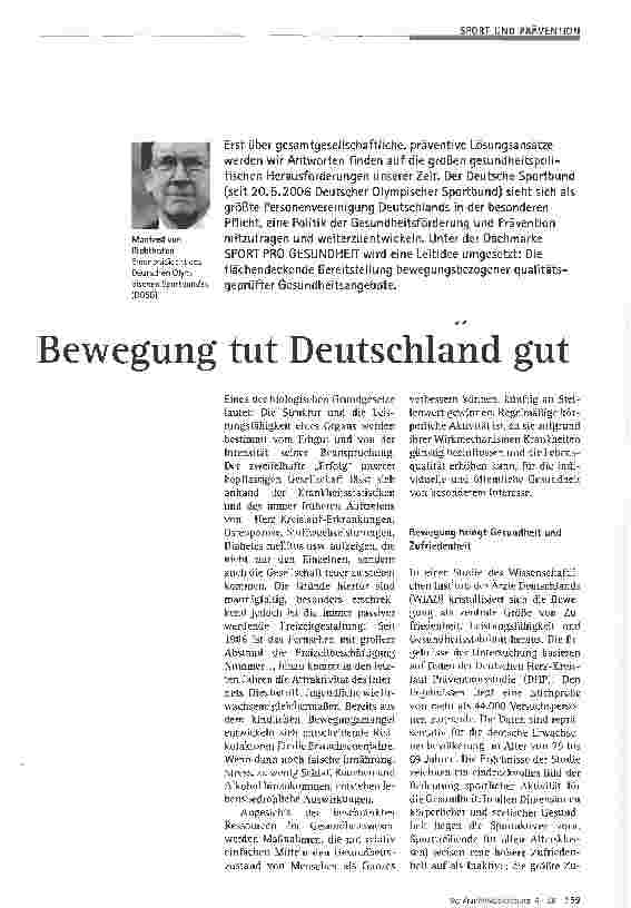 Vorschauseite 1: Bewegung tut Deutschland gut