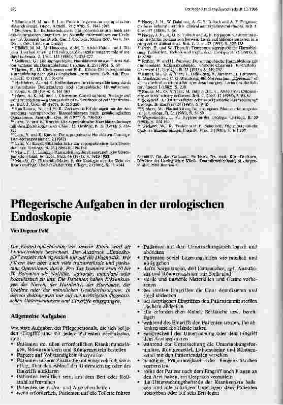 Vorschauseite 1: Pflegerische Aufgaben in der urologischen Endoskopie