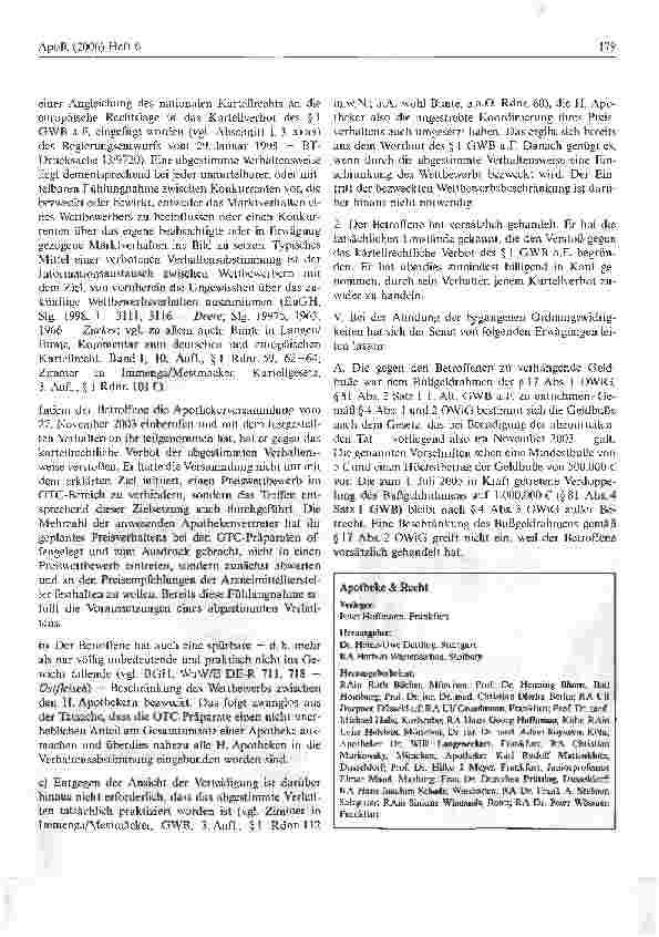 Vorschauseite 5: Vorsätzliche Zuwiderhandlung gegen das Verbot des § 1 GWB