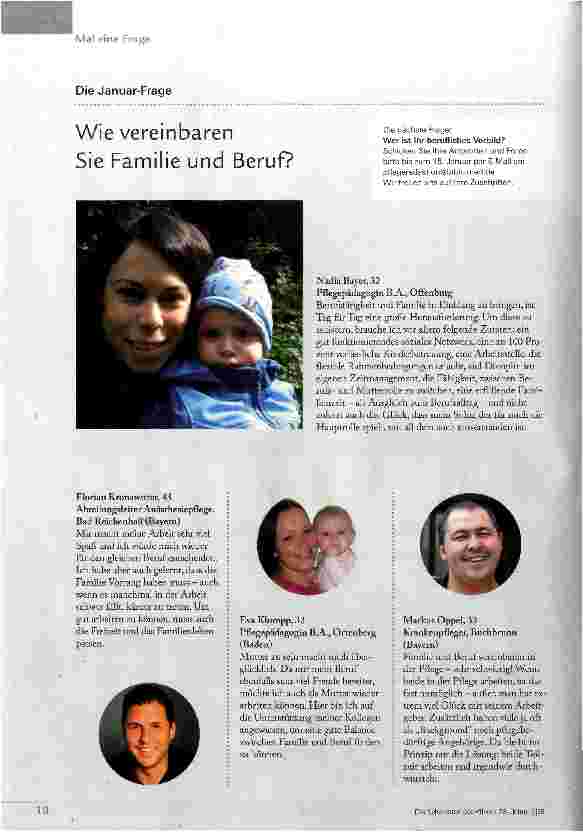 Vorschauseite 1: Wie vereinbaren Sie Familie und Beruf?