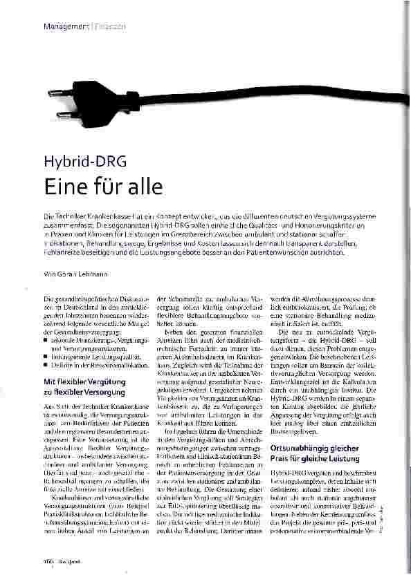 Vorschauseite 1: Hybrid-DRG Eine für alle