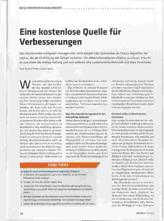 Vorschauseite 1: Eine kostenlose Quelle für Verbesserungen