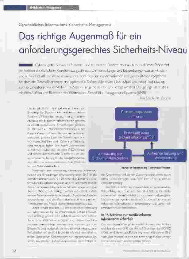 Vorschauseite 1: Das richtige Augenmaß für ein anforderungsgerechtes Sicherheits-Niveau