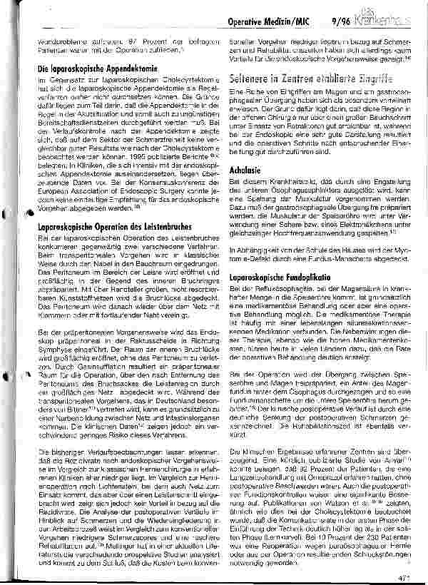 Vorschauseite 3: Die gegenwärtige und künftige Rolle der MIC in der Allgemeinchirurgie