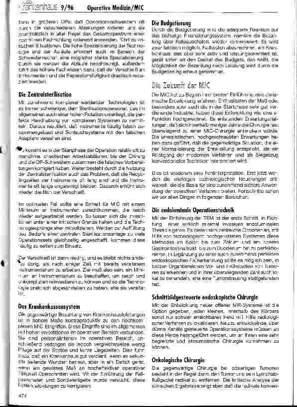 Vorschauseite 6: Die gegenwärtige und künftige Rolle der MIC in der Allgemeinchirurgie