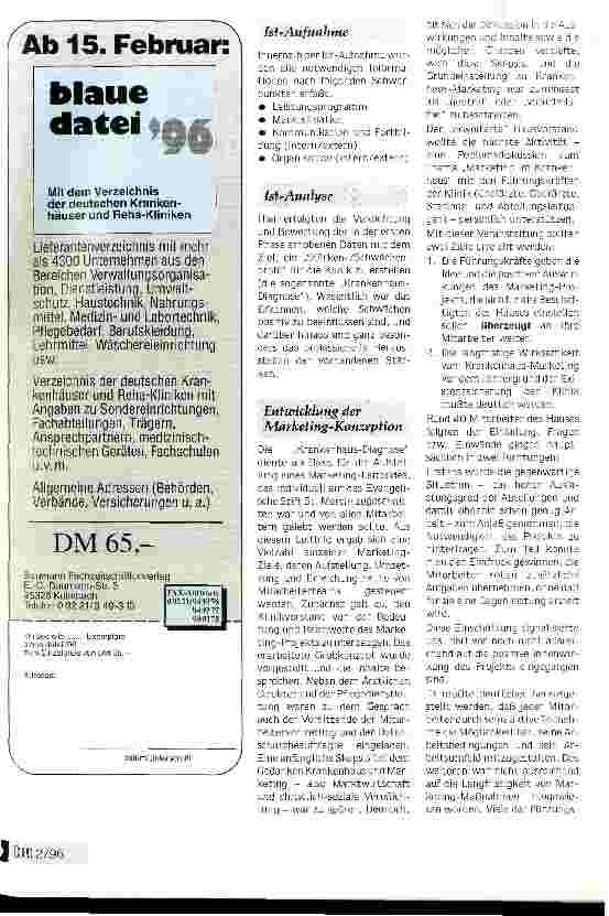 Vorschauseite 2: Im Team für Ihre Gesundheit Marketing im Krankenhaus - eine gelebte Grundeinstellung