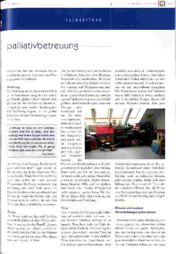 Vorschauseite 4: Palliativbetreuung im Akutspital aus Sicht der Pflegepersonen