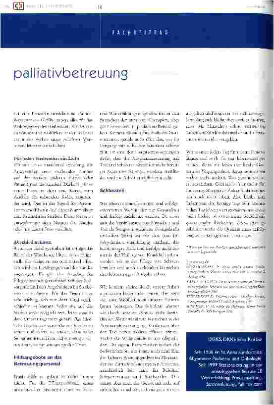 Vorschauseite 5: Palliativbetreuung im Akutspital aus Sicht der Pflegepersonen