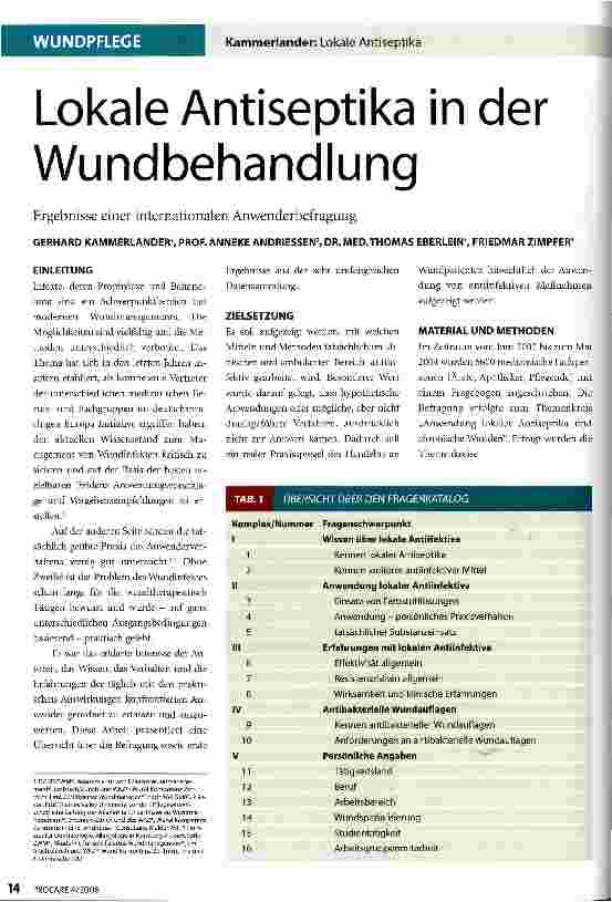 Vorschauseite 1: Lokale Antiseptika in der Wundbehandlung