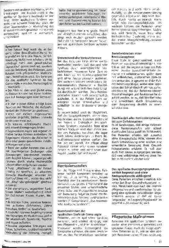 Vorschauseite 2: Pflege und Betreuung bei apallischem Syndrom