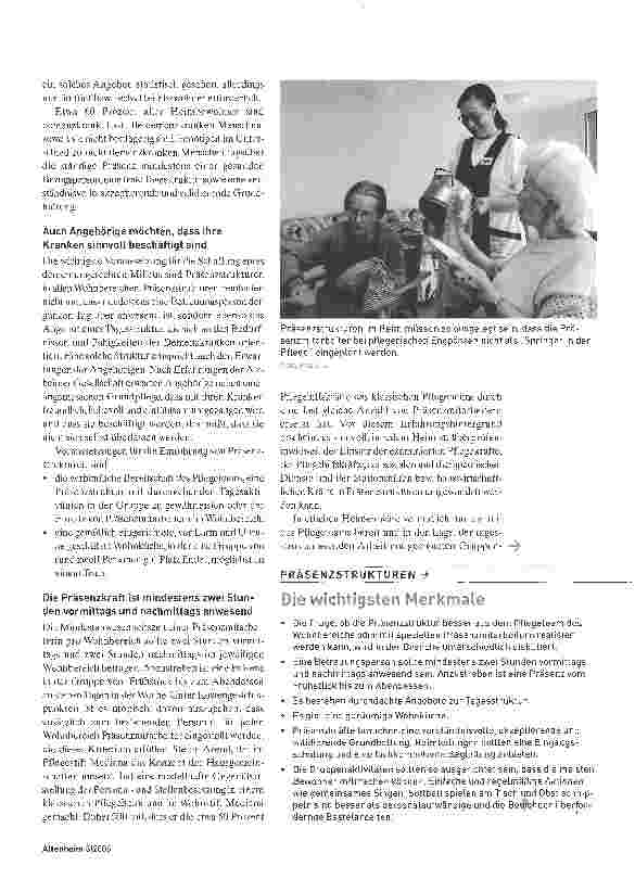 Vorschauseite 2: Demenzgerechtes MilieuPräsenzstrukturen: Ohne sie geht es nicht