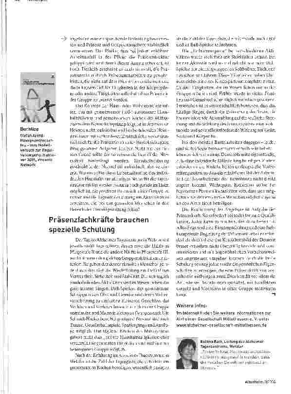 Vorschauseite 3: Demenzgerechtes MilieuPräsenzstrukturen: Ohne sie geht es nicht