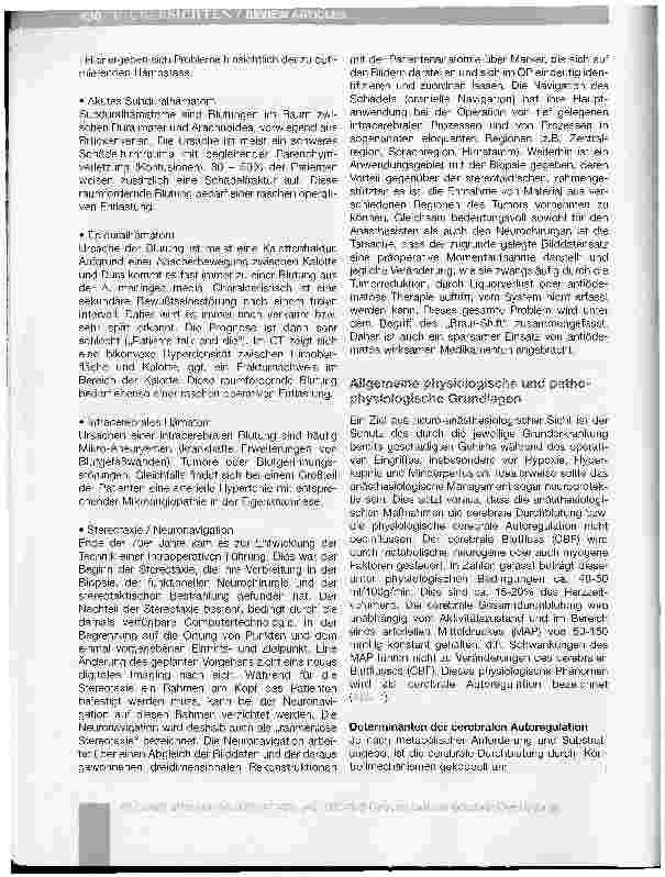 Vorschauseite 4: Anästhesie bei neurochirurgischen Patienten mit supratentoriellen Raumforderungen