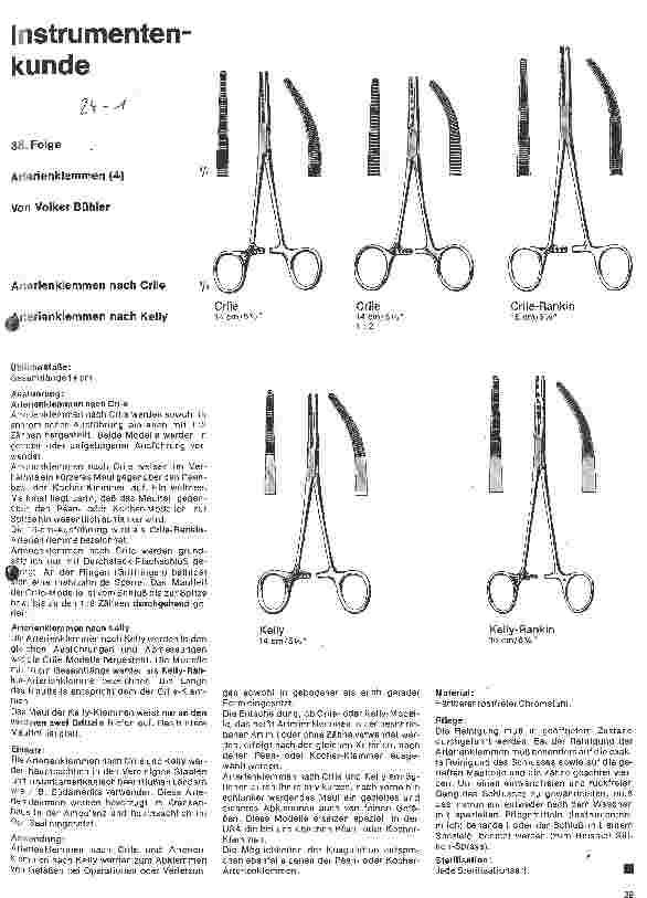 Vorschauseite 1: Instrumentenkunde 38. Folge: Arterienklemmen (4)