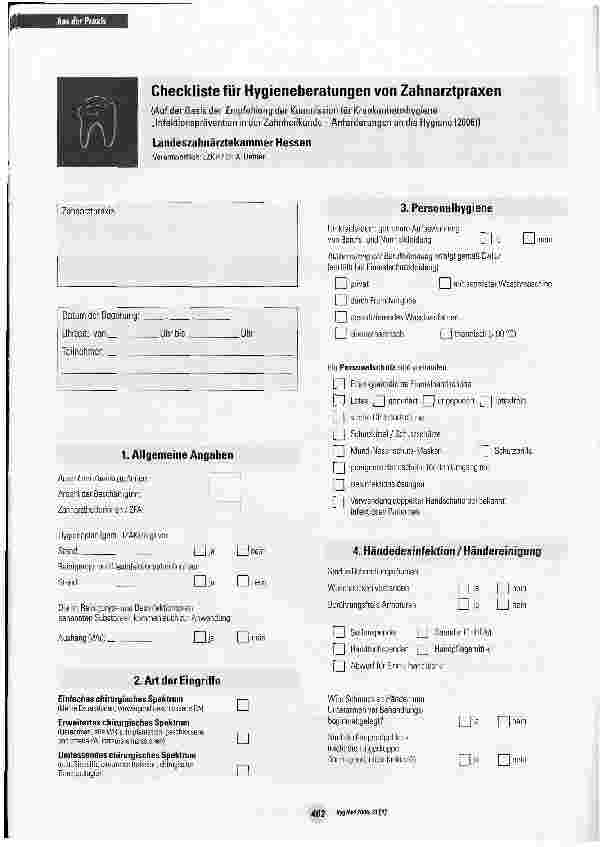 Vorschauseite 4: Hygiene in Zahnarztpraxen - Wege zur Zielerreichung