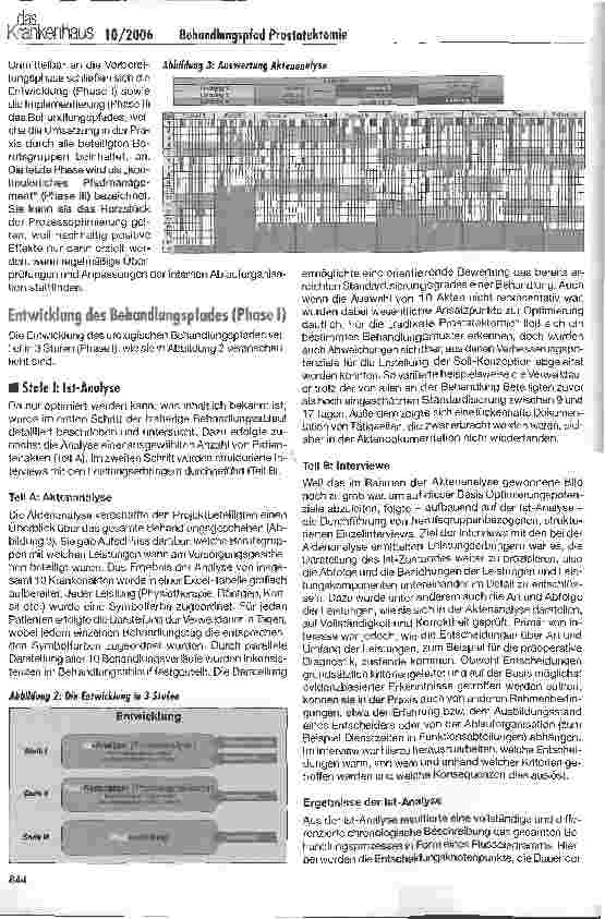Vorschauseite 2: Entwicklung eines klinischen Behandlungspfades für die radikale Prostatektomie