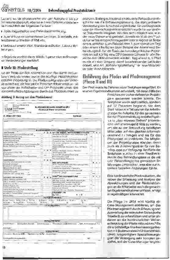 Vorschauseite 4: Entwicklung eines klinischen Behandlungspfades für die radikale Prostatektomie