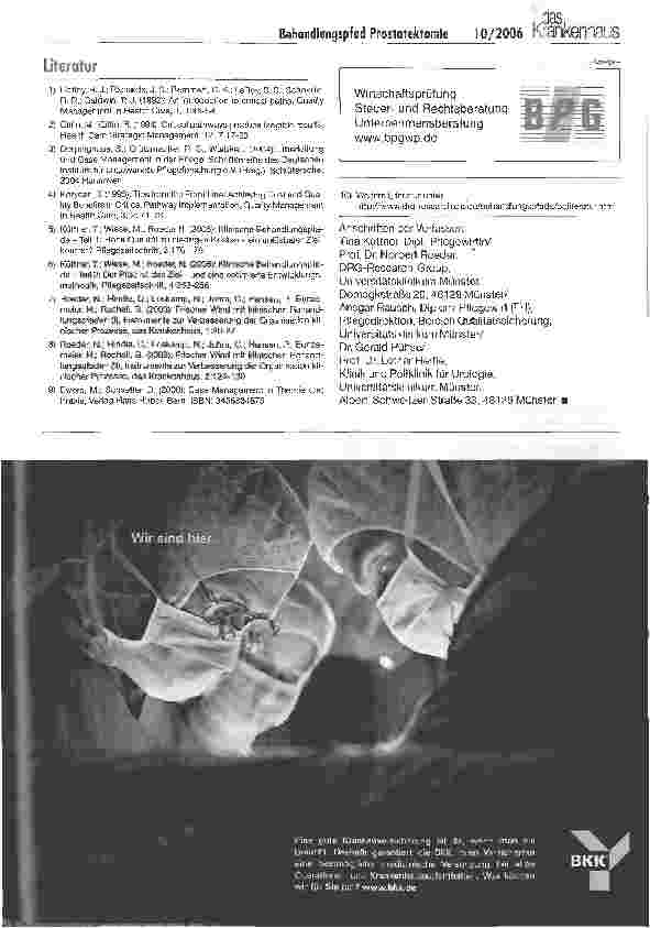Vorschauseite 6: Entwicklung eines klinischen Behandlungspfades für die radikale Prostatektomie