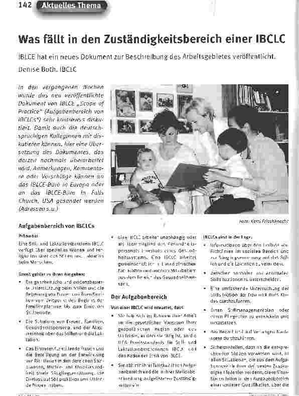 Vorschauseite 1: Was fällt in den Zuständigkeitsbereich einer IBCLC