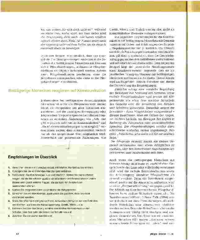 Vorschauseite 2: Kommunikation mit Bettlägerigen