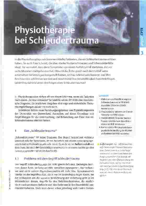 Vorschauseite 1: Physiotherapie bei Schleudertrauma