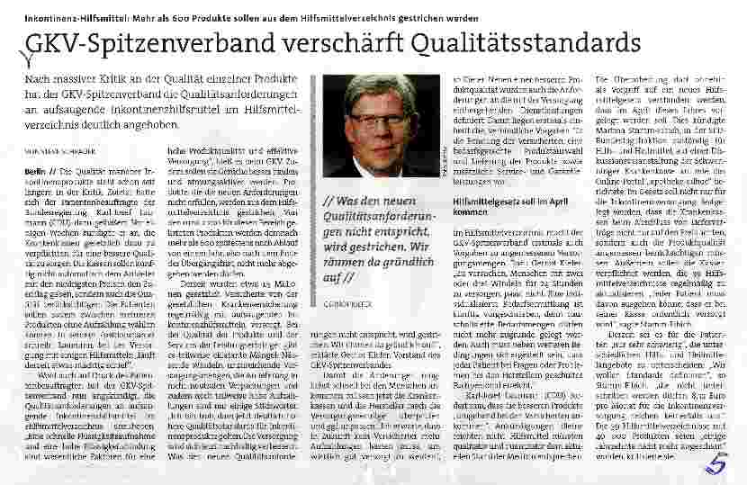 Vorschauseite 1: GKV-Spitzenverband verschärft Qualitätsstandards