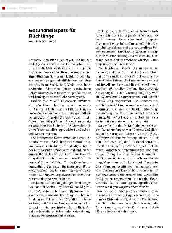Vorschauseite 1: Gesundheitspass für Flüchtlinse