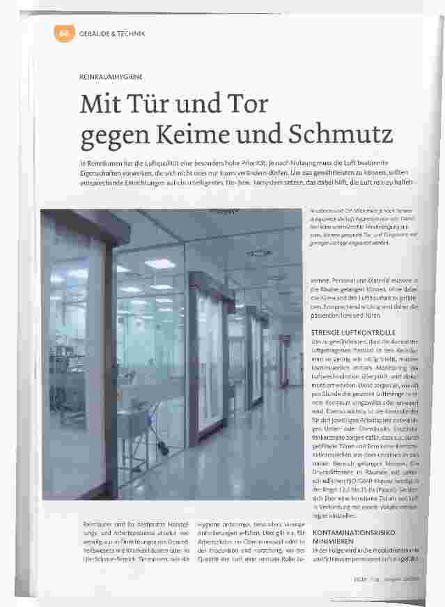 Vorschauseite 1: Mit Tür und Tor gegen Keime und Schmutz